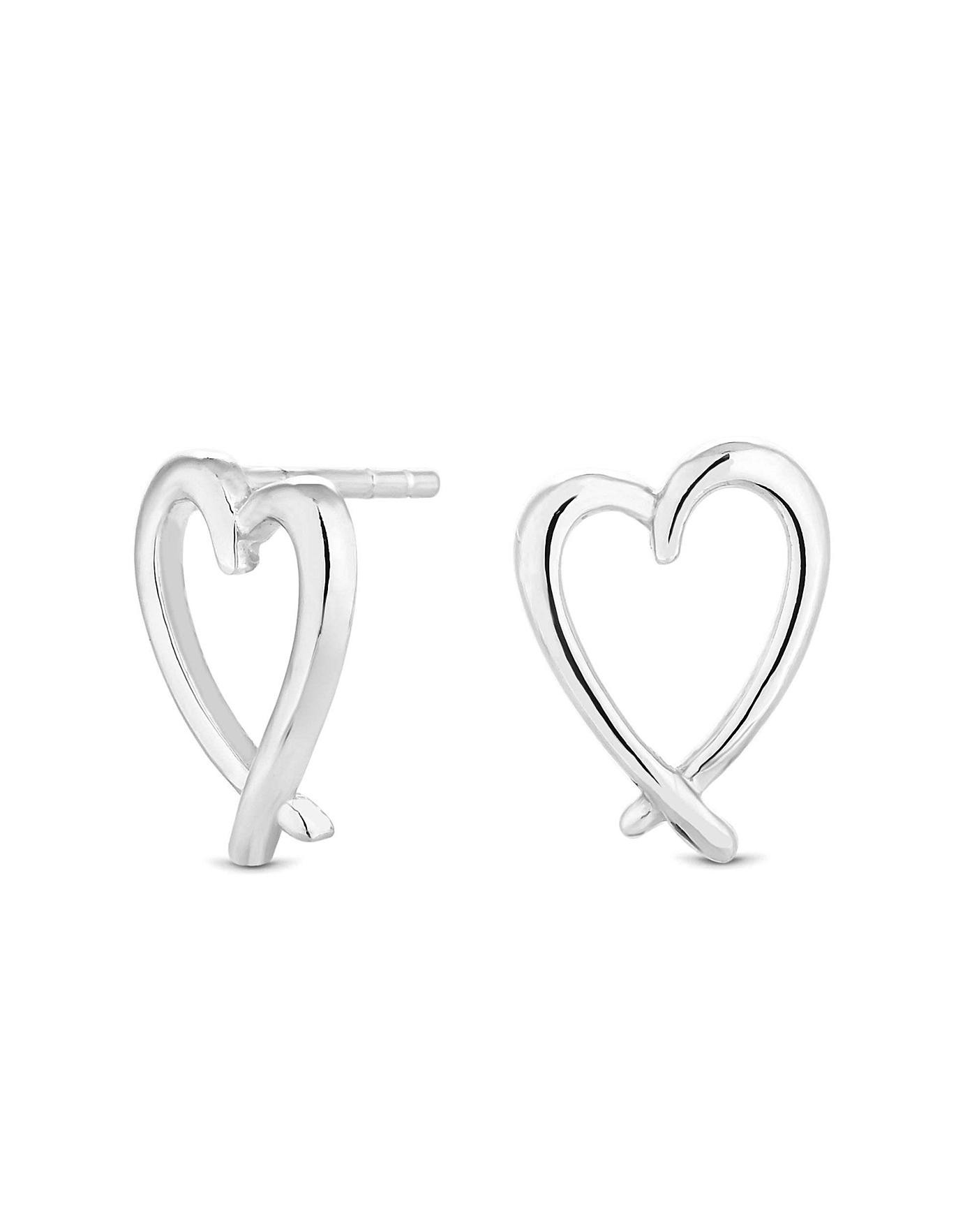 Simply Silver Heart Stud Earring | JD Williams (UK)