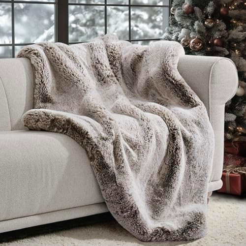 EVERGRACEHOME Luxury Soft Faux Chinchilla Fur Throw Blanket for Couch, Warm Thick Heavy Winter Th... | Amazon (US)