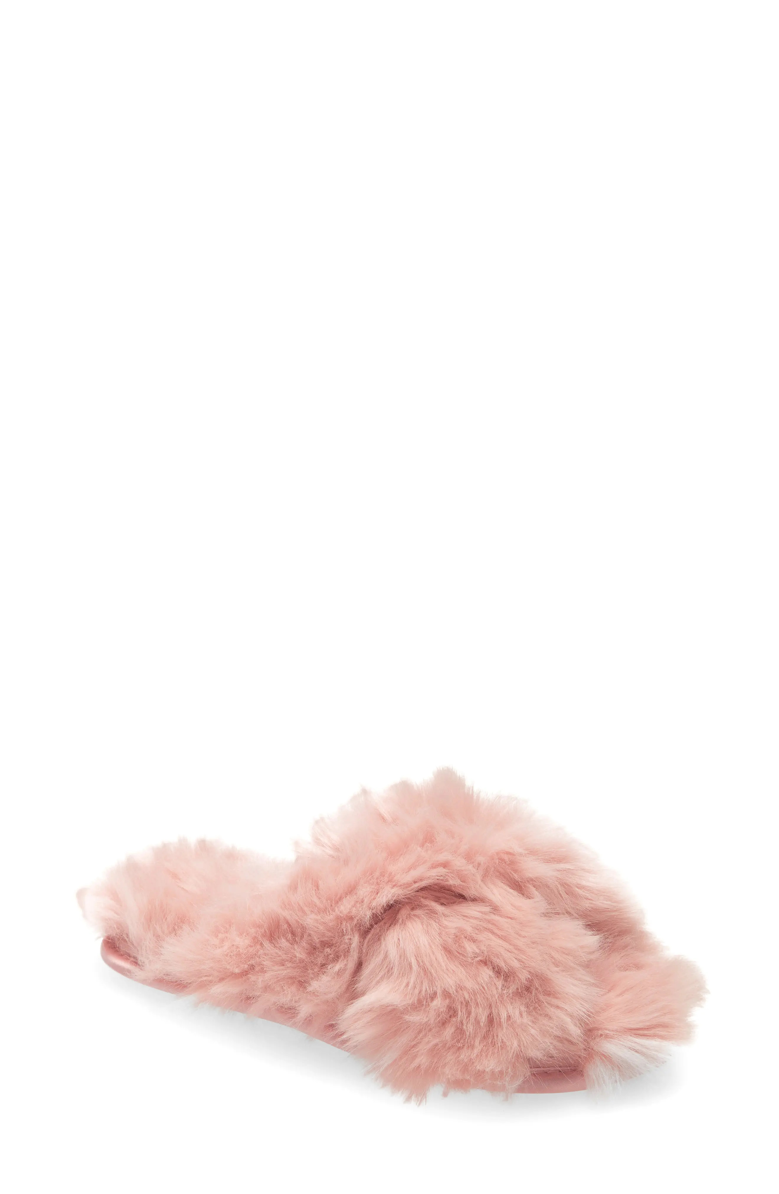 Women's Rachel Parcell Faux Fur Slipper, Size Small - Pink (Nordstrom Exclusive) | Nordstrom