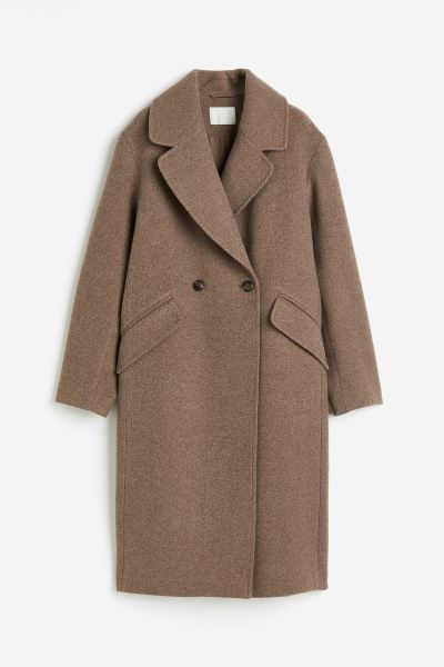Double-breasted coat - Brown - Ladies | H&M GB | H&M (UK, MY, IN, SG, PH, TW, HK)