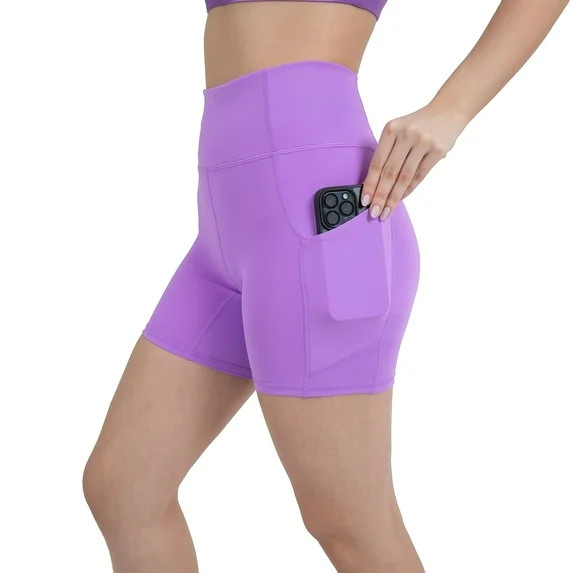 YITTY Active Women's UltraLuxe High Waist Pocket Biker Shorts – 3"/6" Tummy Control, Compressio... | Walmart (US)