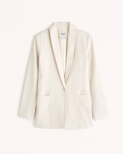 Linen-Blend Shawl Collar Blazer | Abercrombie & Fitch (UK)
