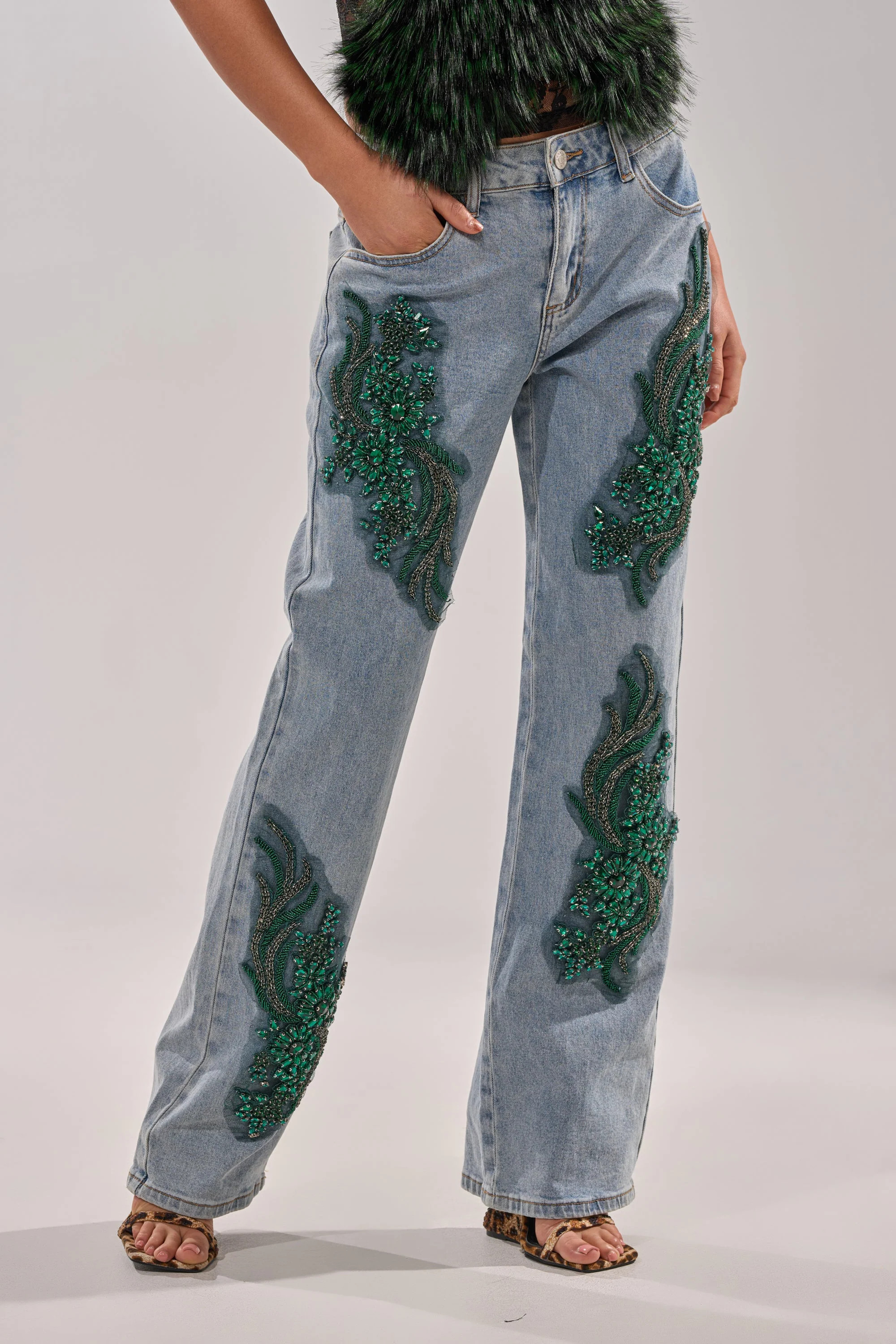 BILLIONAIRE BELLE RHINESTONE JEANS | AKIRA