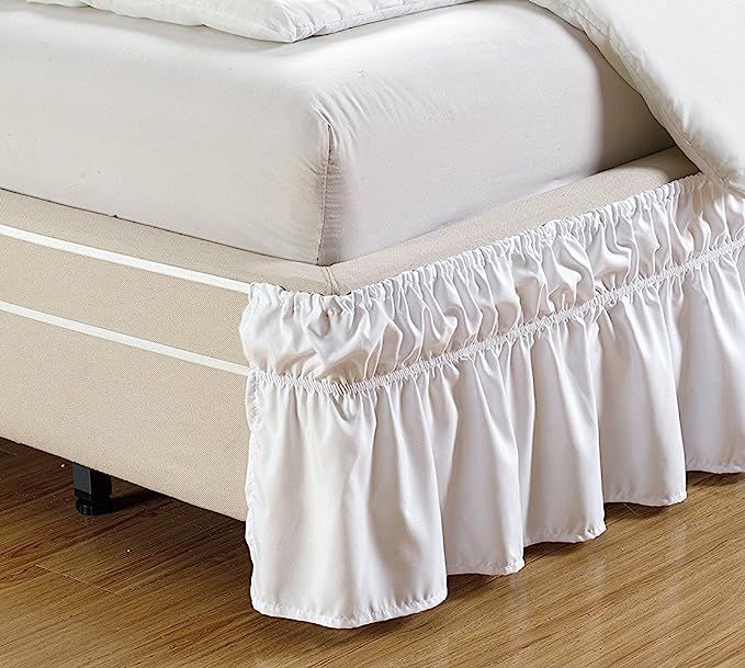 Fancy Collection Twin-Full Easy Fit Bed Ruffle wrap Around Elastic Bed Skirt With 17" Drop New Ea... | Amazon (US)