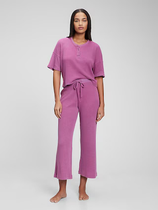 Waffle Knit High Rise Wide-Leg Pants | Gap (US)