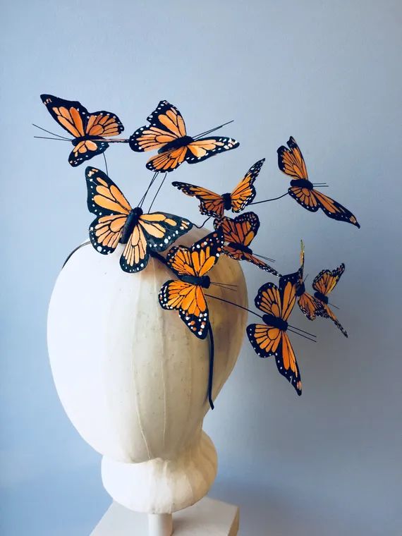 Monarch Butterfly Headband | Bohemian Festival Headpiece | Woodland Fairy Papillon | Unique Orange B | Etsy (US)