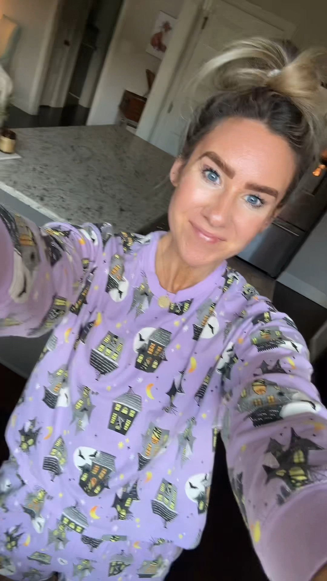 always the cutest holiday pjs! 💜🖤👻 wearing XS petite 

#LTKFindsUnder50 #LTKSeasonal #LTKPetite