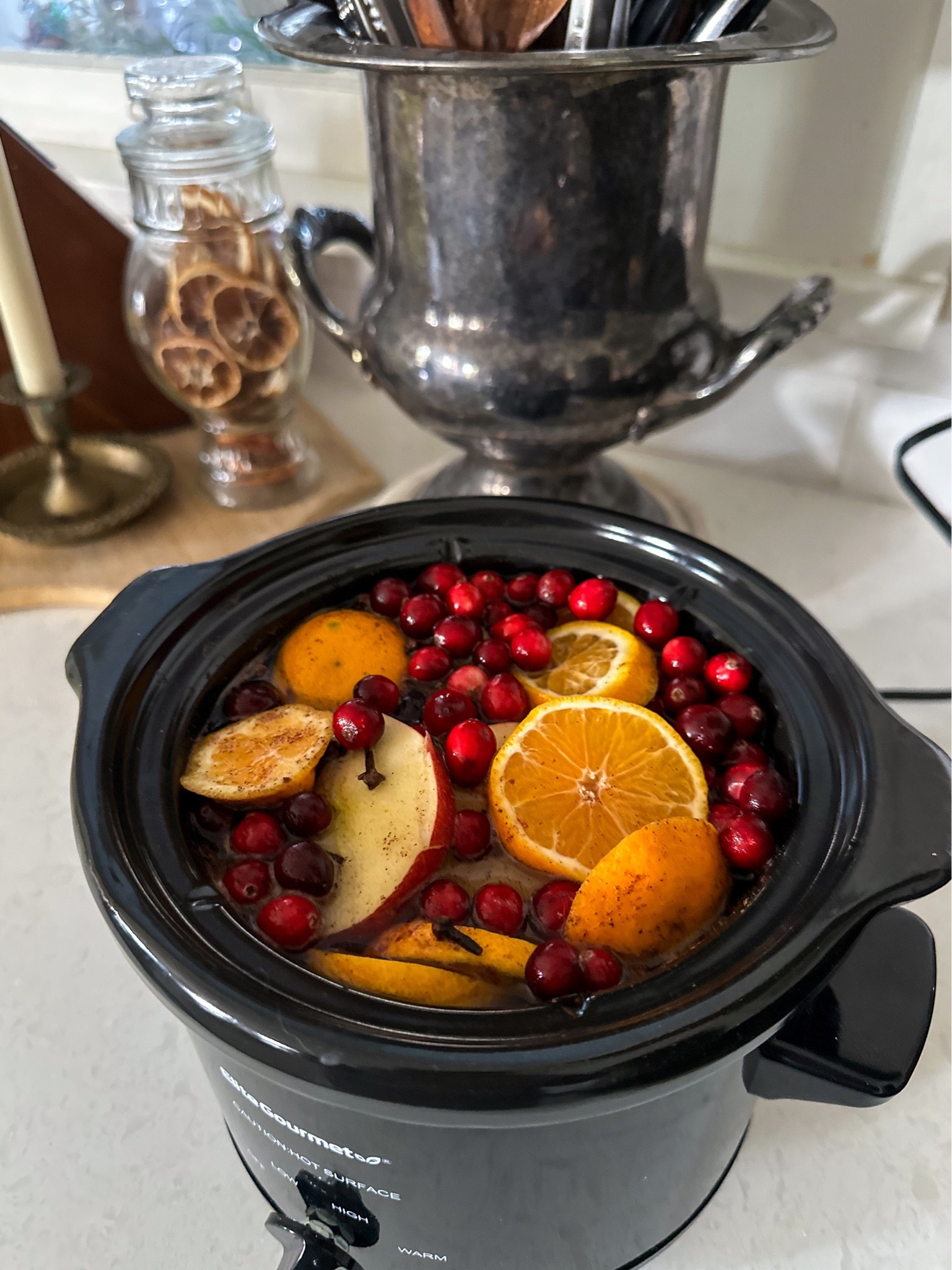 I love the idea of a simmer pot filled with fresh ingredients scenting my home. With a gas stove, it simply isn’t an option to have a simmer pot on the stove all day. This little crockpot is the perfect size and option. I enjoy mixing oranges, apples, cranberries, all spice, cinnamon, a dash of vanilla and water - it smells divine. 

#LTKhome #LTKfindsunder50