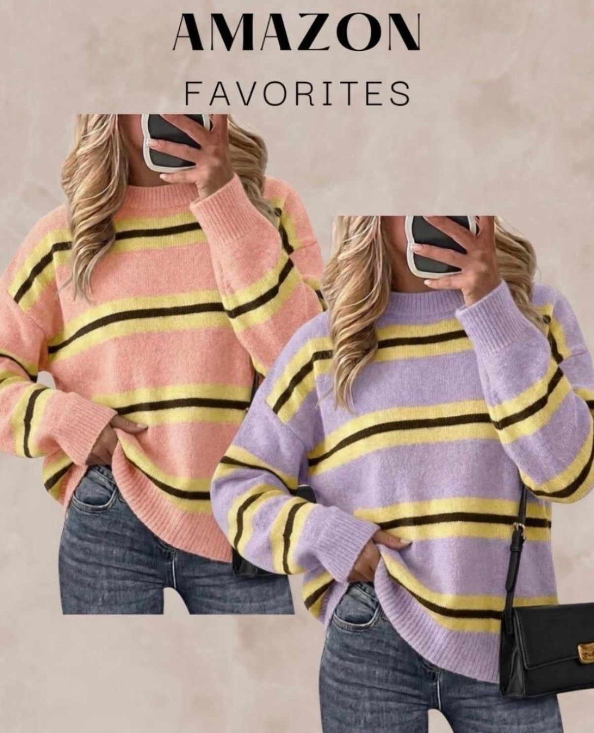cute striped sweaters 


more colors available