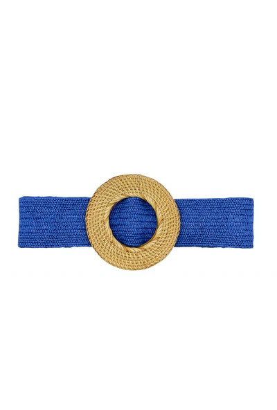 Rattan Buckle Stretch Belt - Royal Blue | Shop BURU