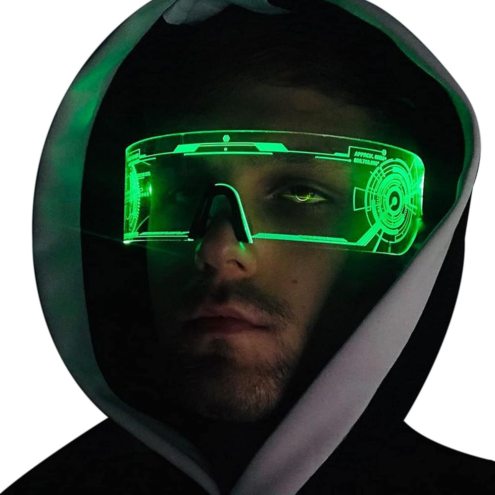 Fency LED Light Up Glasses, LED Visor, Luminous, Cyberpunk Futuristic Cosplay Glasses for Adults | Amazon (US)