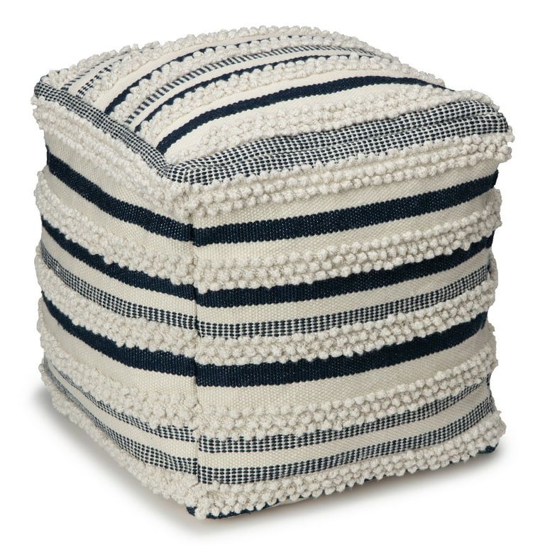 Better Homes & Gardens 16" x 16" x 16", Outdoor Pouf Pillow, Blue Woven - Walmart.com | Walmart (US)