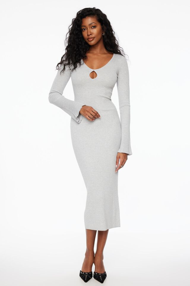 Keyhole Cutout Midi Dress | Dynamite Clothing