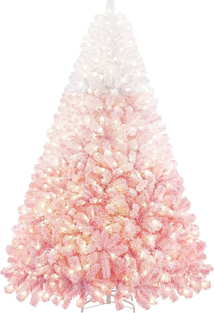 Yaheetech 9ft Pre-lit Artificial Christmas Tree with 900 Incandescent Warm White Lights, Snow Flo... | Amazon (US)