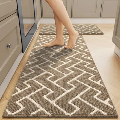 Kitchen Rugs And Mats Sets,Non-Slip 2 Pieces Absorbent 100% Polypropylene Rug,Comfort Kitchen Runner Mat,Washable For Kitchen,Sink,Laundry | Wayfair North America