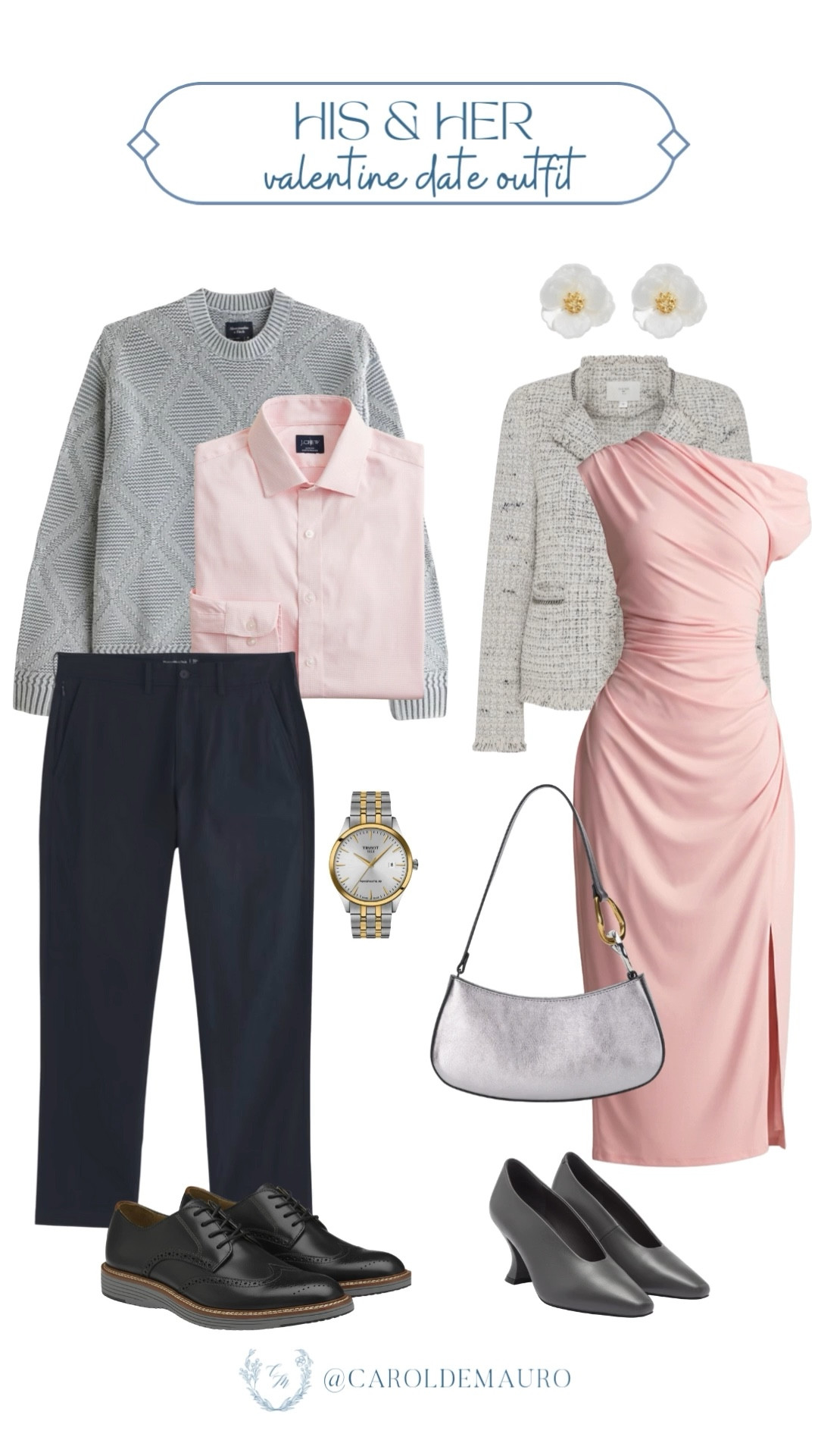 Save this inspo to match outfits with your partner this Valentine's day! You'll seriously love a mix of gray and pink for your date night.

valentines outfit, vday style, his and hers, romantic style, elegant look, formal wear, date night, couple outfit

#LTKSeasonal #LTKValentine #LTKU