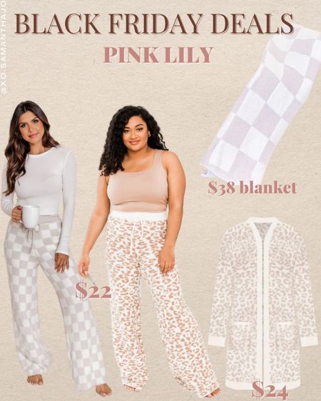 Gifts for her pink lily Black Friday deals 
Checkered blanket - barefoot dreams look for less - leopard cozy pants checkered fuzzy pants - knit pants - pjs - cozy outfits 

#LTKGiftGuide #LTKsalealert #LTKCyberweek