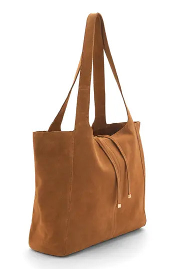 MANGO Suede Shopper Tote in Brown Leather at Nordstrom Rack | Nordstrom Rack