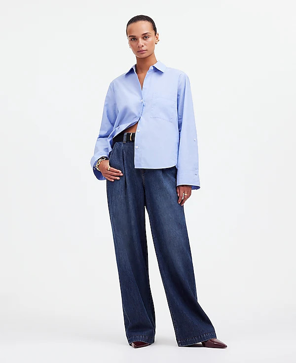 Easy Y-Neck Button-Up Shirt | Madewell | Madewell