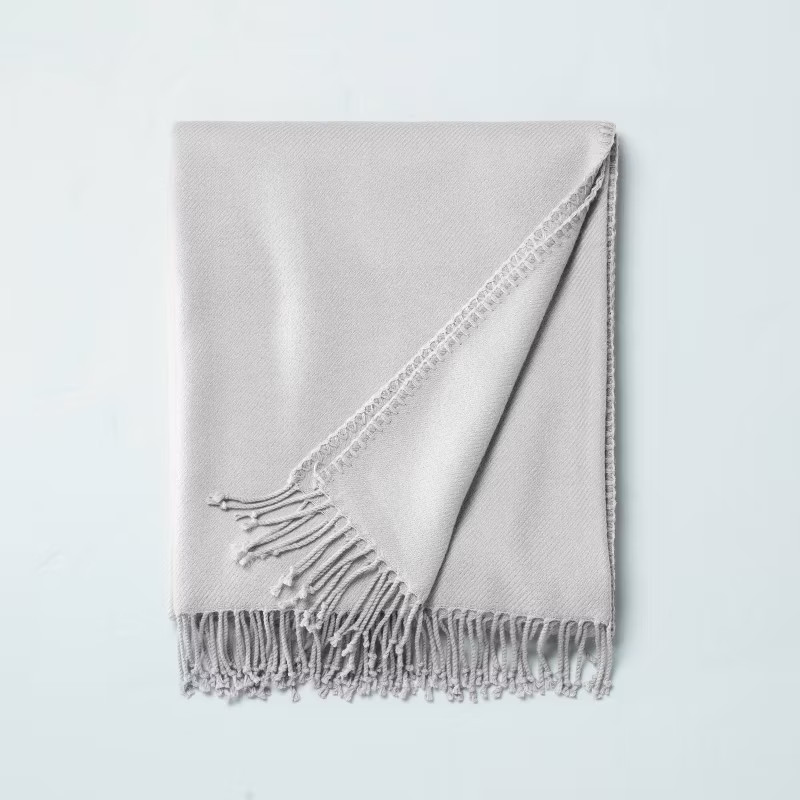 Solid Hemstitch with Fringe Throw Blanket - Hearth & Hand™ with Magnolia | Target