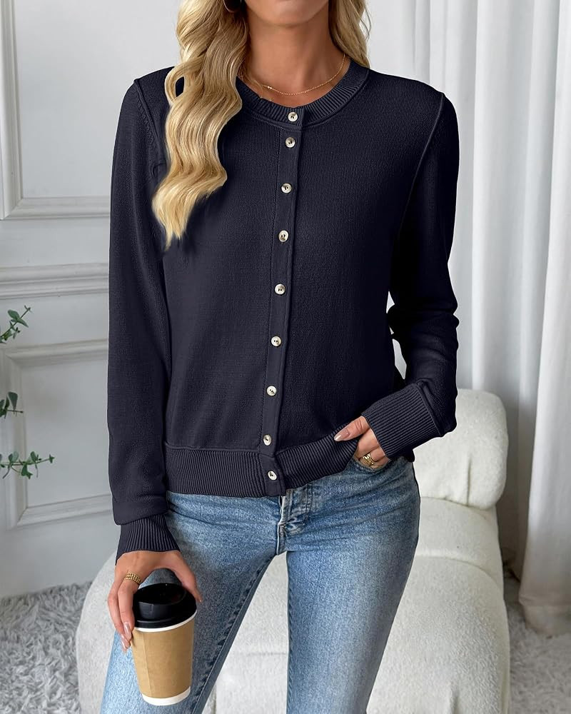 Bsubseach Lightweight Cardigan Sweaters for Women Open Front Button Down Knit Cardigans Sweater T... | Amazon (US)