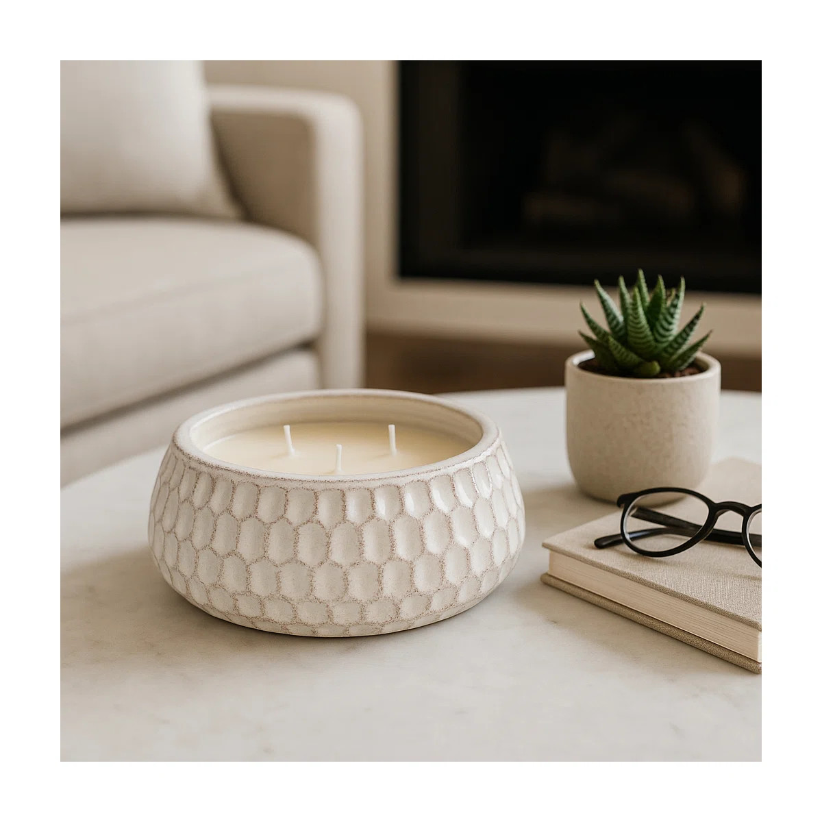 Decorative Bowl French Cade & Lavander Scented Candle for Living Room Decor - Modern Soy Candle f... | Wayfair North America