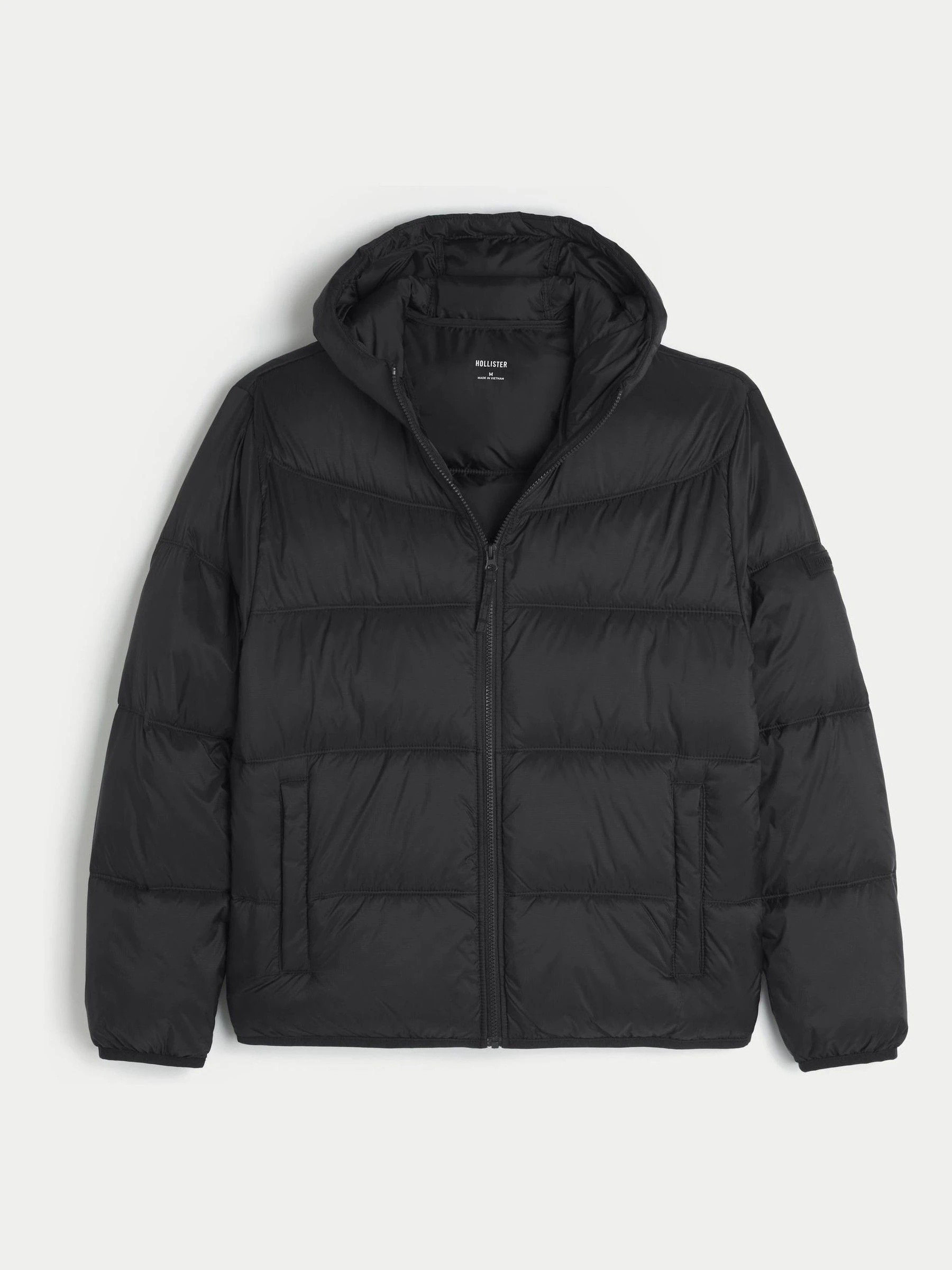 Hollister Hollister Lightweight Puffer Black Coat | Next US