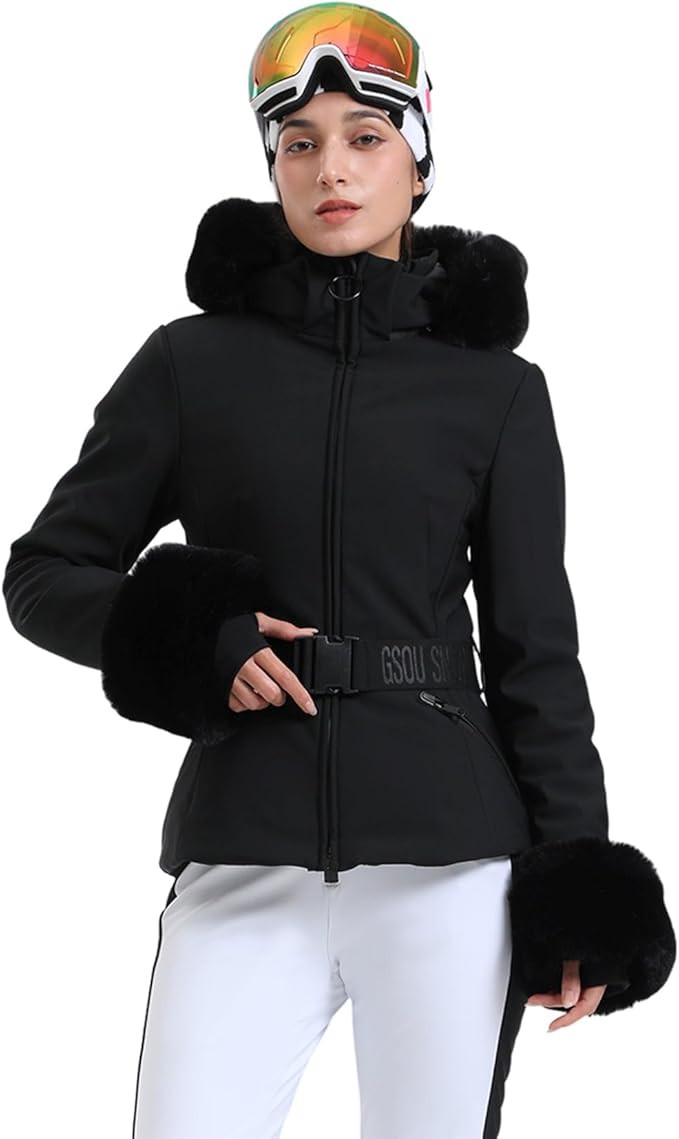 GSOU SNOW Women's Ski Jacket Snowboard Warm Winter Short Slim Snow Coat Jacket Mountain Windproof... | Amazon (US)