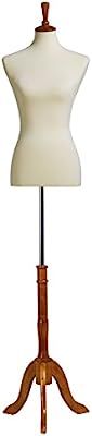 SONGMICS Female Mannequin Torso Body Form with Adjustable Tripod Stand, Medium Size 6-8, 34" 26" ... | Amazon (US)