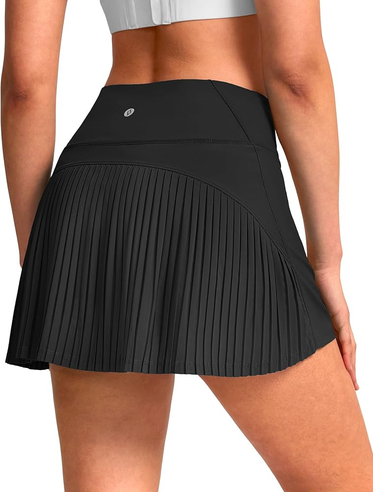 SANTINY 14" Tennis Skirt Skorts for Woman Pleated High Waited Skirts with Built-in Shorts Athleti... | Amazon (US)