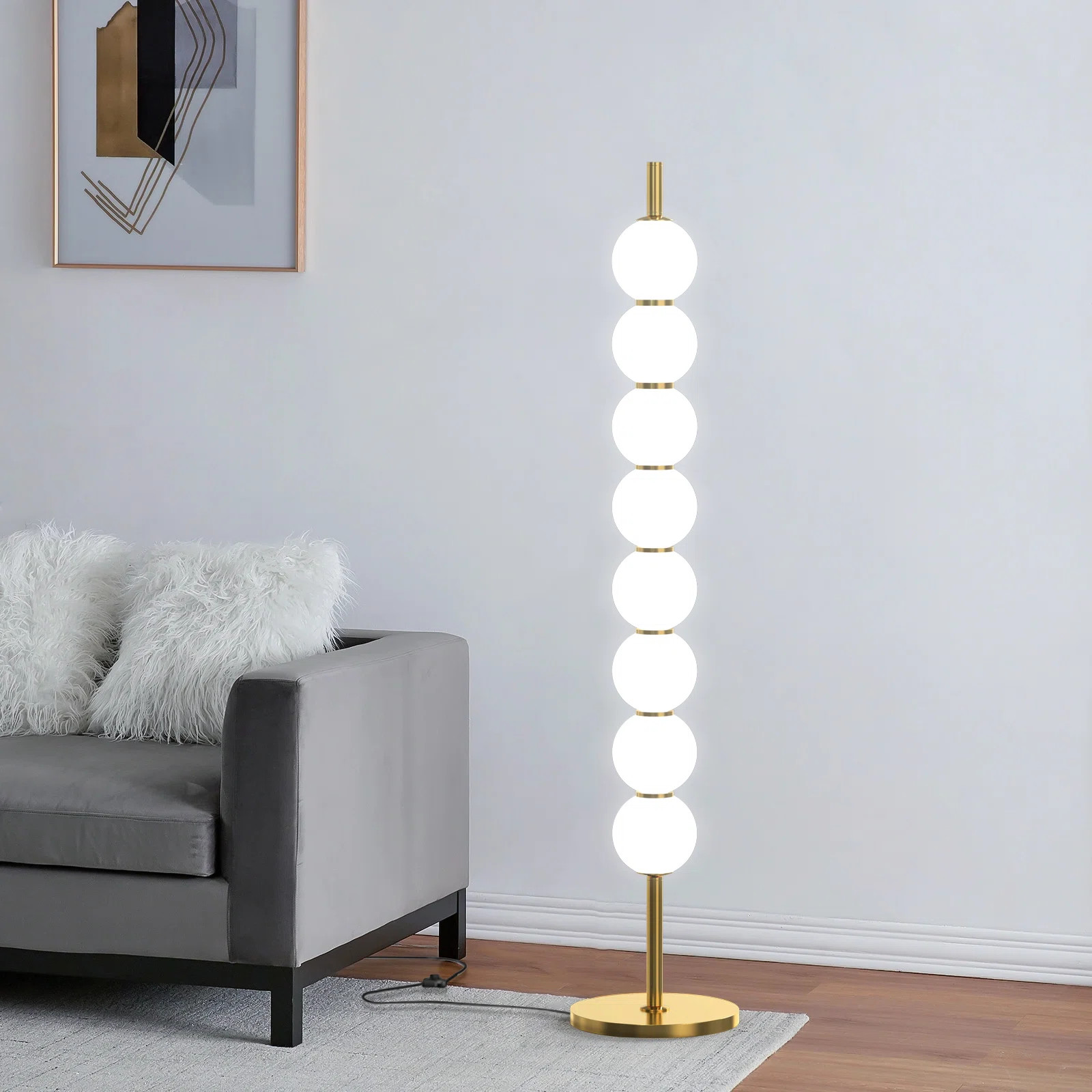 Monasha 47.2'' Gold LED Novelty Floor Lamp | Wayfair North America