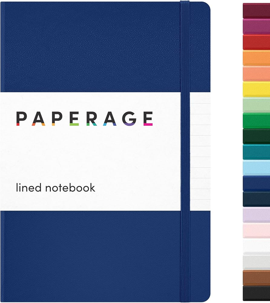 PAPERAGE Lined Journal Notebook, Hardcover Journal for Women & Men, 160 Pages, (5.6 in x 8 in), College Ruled Journaling Notebook for Work, School Supplies & Note Taking, (Royal Blue) | Amazon (US)