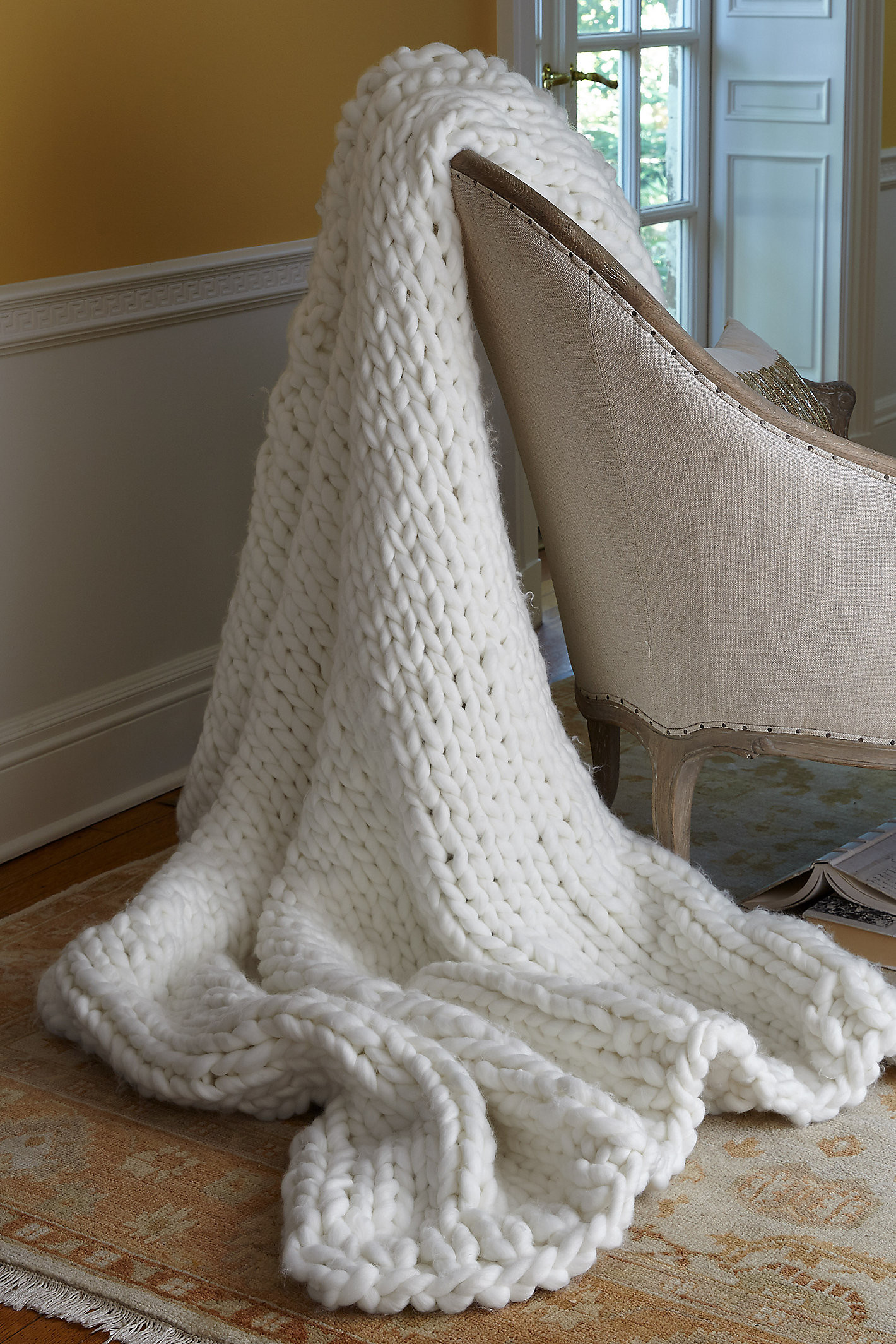 Chunky Knit Throw - Winter White - Soft Surroundings | Soft Surroundings