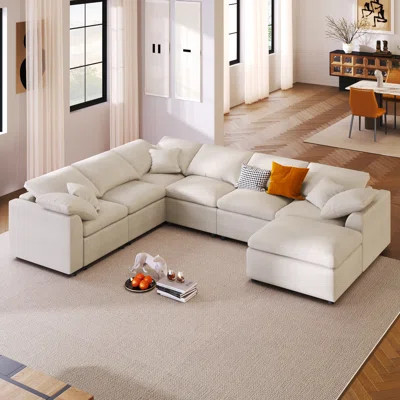 Flexura 7-Seater Sectional with Modular Design and Premium Chenille | Wayfair North America
