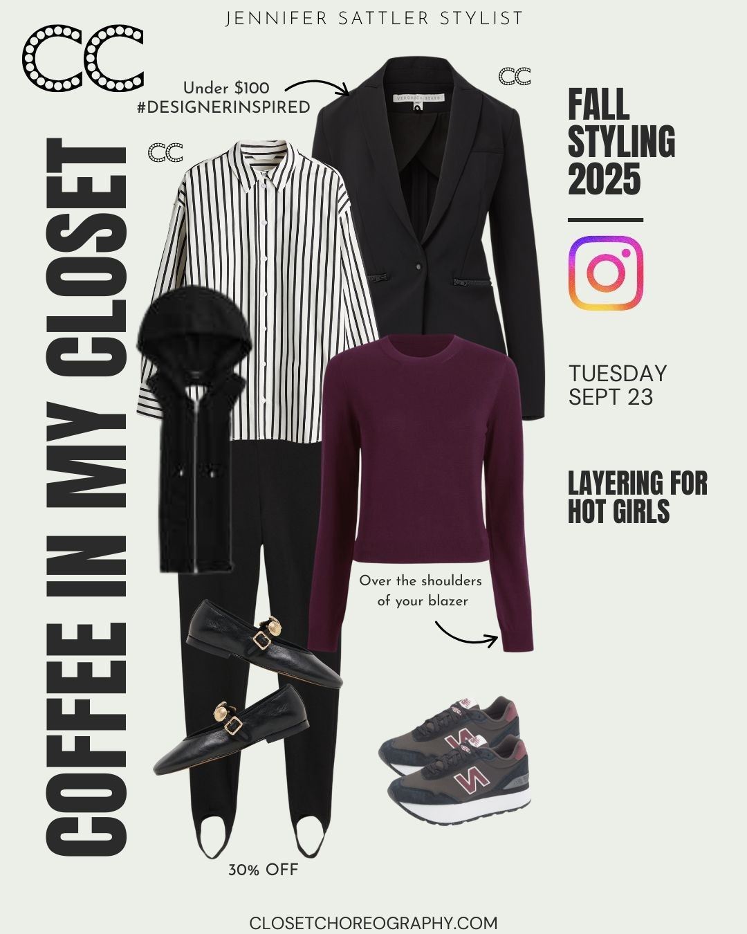 Fall fit, check and highlights from coffee in my closet a live styling session each week on Instagram With Jennifer Sattler Stylist
