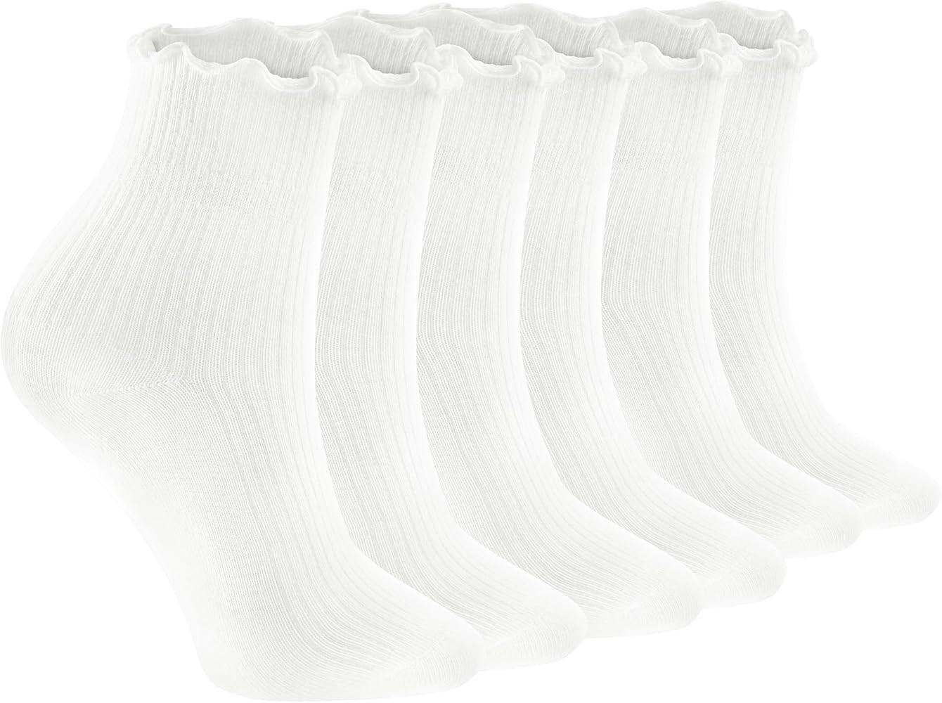 Ruffle Socks Women,Soft Frilly Socks for Women Girl Ankle Socks Lettuce Edge Socks Casual Knit Cr... | Amazon (US)