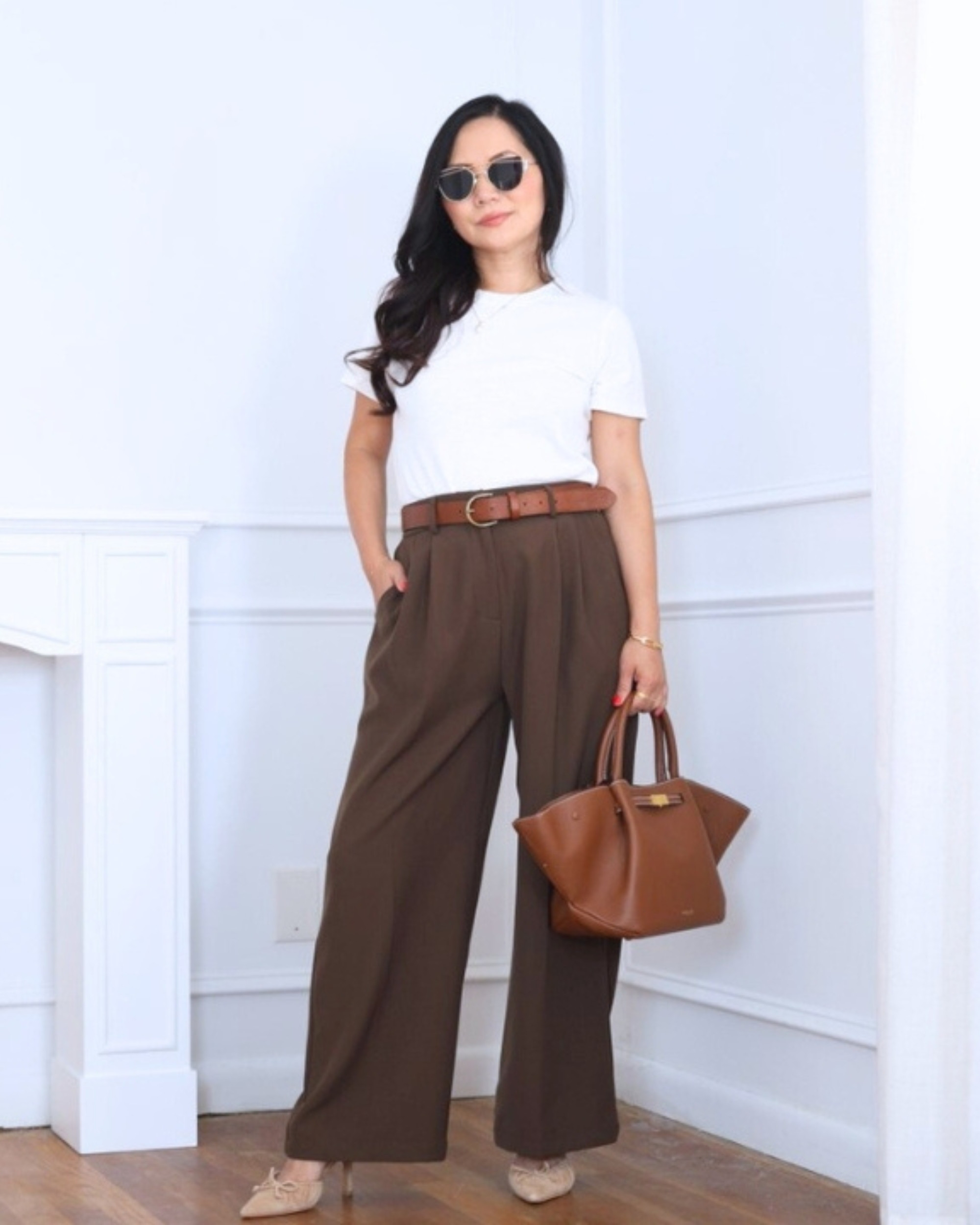 Keeping it easy and comfortable with a white crewneck tee from Quince paired with flowy palazzo pants from Amazon — effortless and perfect for all-day wear. I’m 5’2, wearing size XS.

#LTKOver40 #LTKPetite #LTKStyleTip