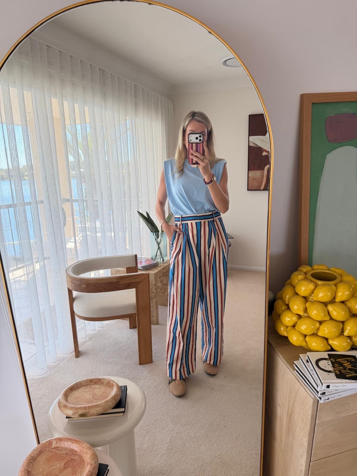 Striped pants always give me a boost on busy days. 
Today’s outfit for appointments and work.

I’m wearing a size M for the Zara pants and size M for the top, I found alternatives these pieces
Ballet flats are Alaia size 40.5

#LTKootd #LTKOver40

#LTKworkwear