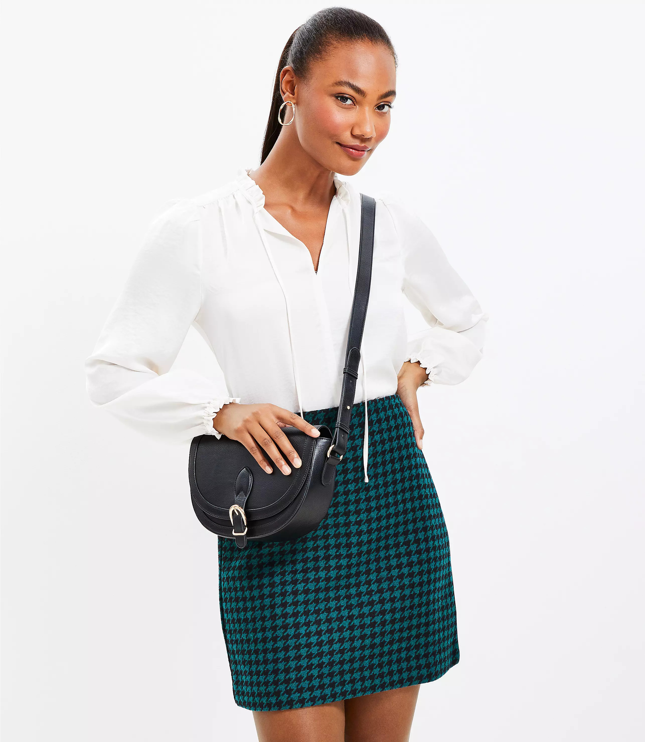 Petite Houndstooth Shift Skirt | LOFT