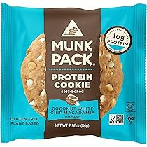 Munk Pack Soft Baked Protein Cookie | Plant Based & Vegan Snacks | Non-GMO Coconut White Chip Mac... | Amazon (US)