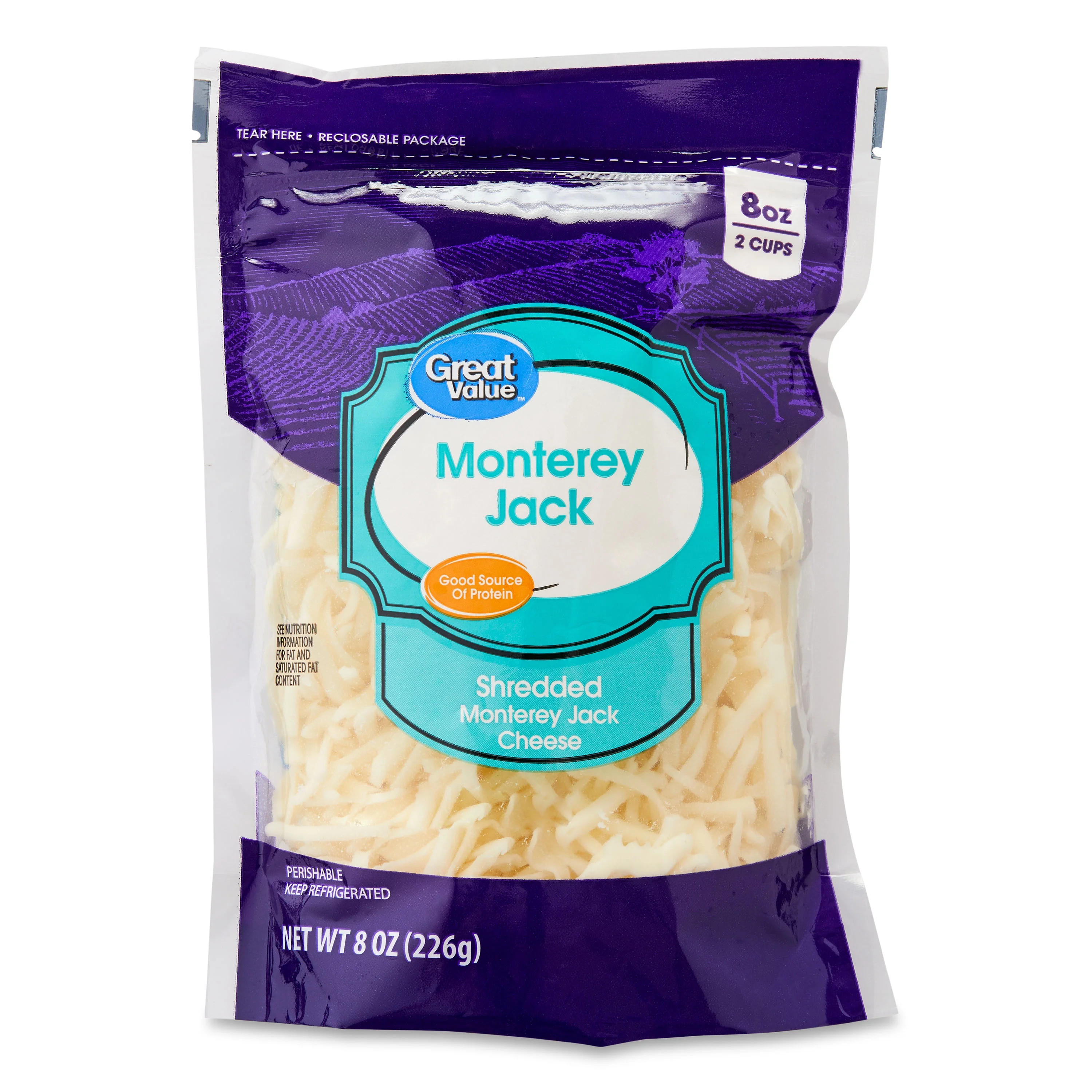 Great Value Gluten Free Shredded Monterey Jack Cheese, 8 Oz - Walmart.com | Walmart (US)