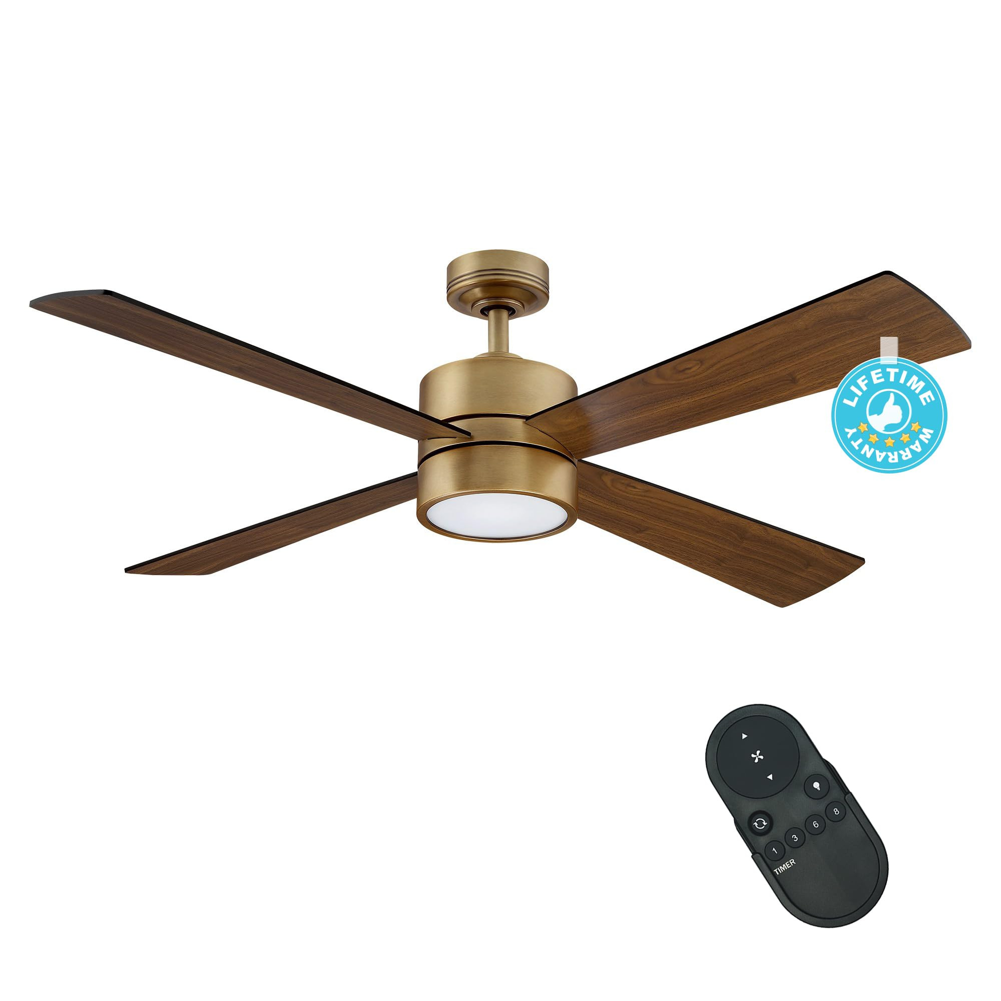 Gold Ceiling Fans with Lights, 52 Inch Chandelier Ceiling Fan with Remote for Bedroom Living Room... | Amazon (US)