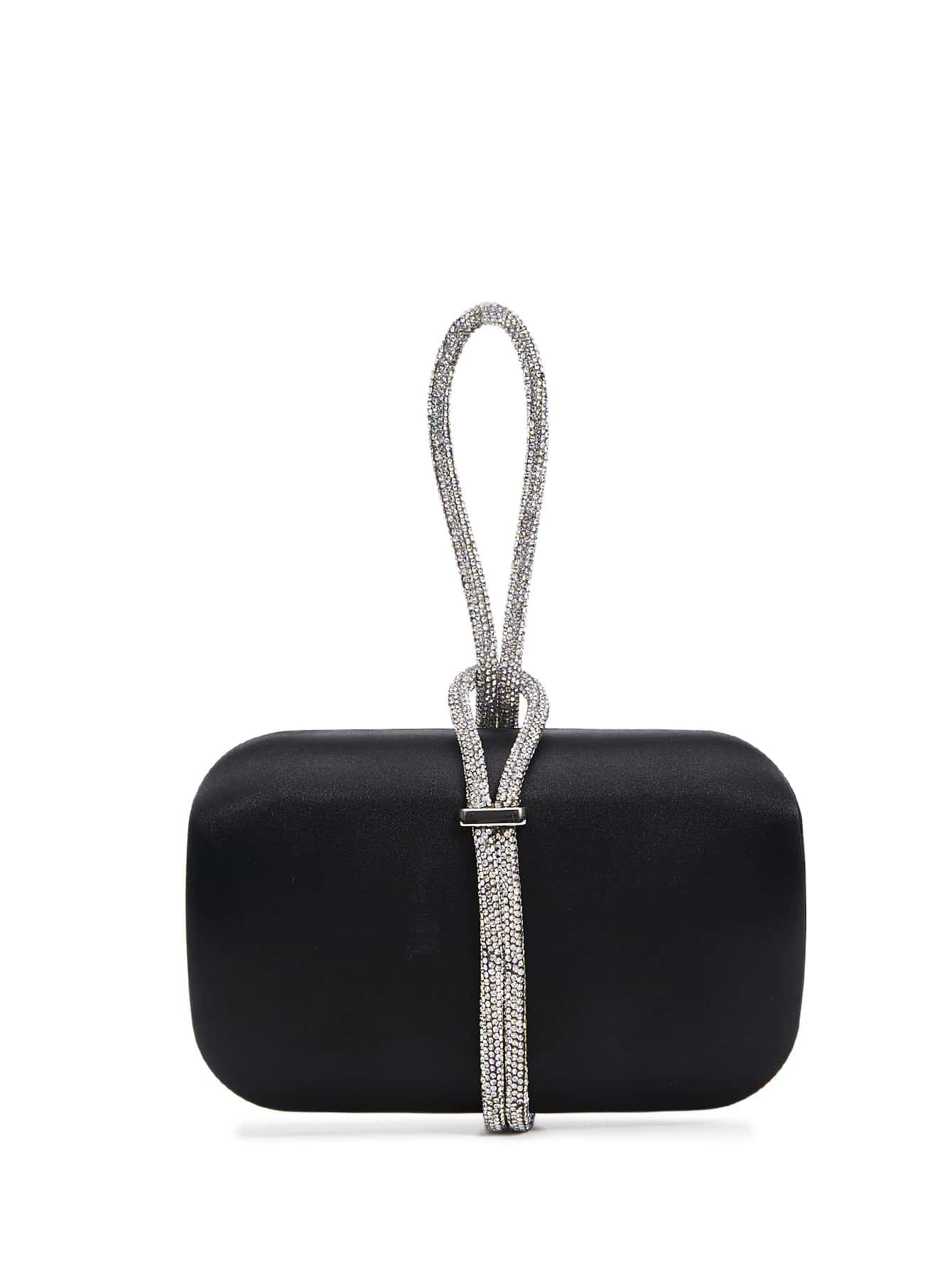 Mini Rhinestone Decor Chain Satin Box Bag | SHEIN
