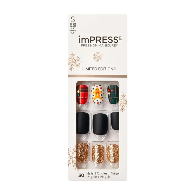 imPRESS Press-On Manicure Holiday Limited Edition Fake Nails, ‘Love Me More’, 30 Count | Walmart (US)