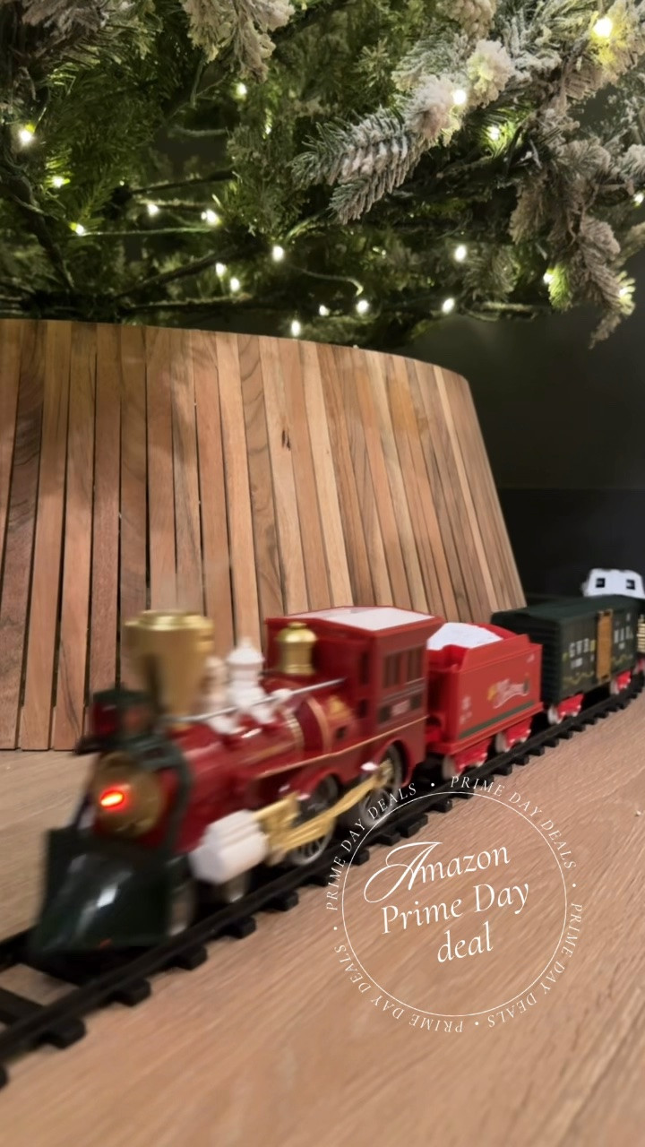 15% off this train set during Amazon Prime Days! We put this around our Christmas tree upstairs and the boys love watching & playing with it. Also makes authentic train sounds & smoke for added effect!