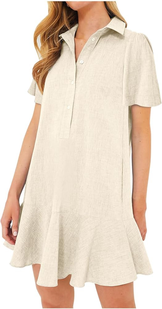 Button Down Shirt Dress Mini Dresses | Amazon (US)