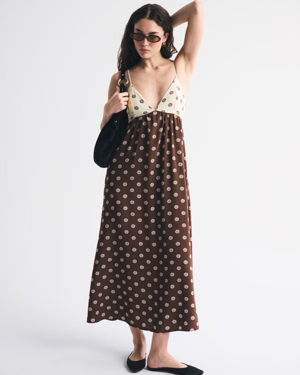 Women's Bra-Free Clasp-Back Flowy Maxi Dress | Women's New Arrivals | Abercrombie.com | Abercrombie & Fitch (US)