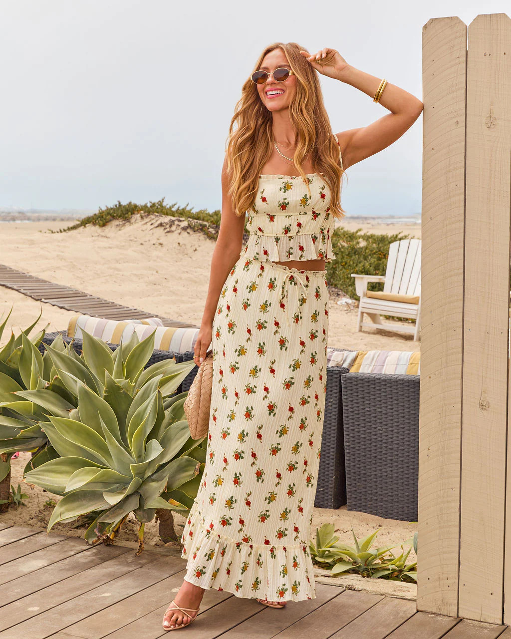 Market Morning Drawstring Maxi Skirt | VICI