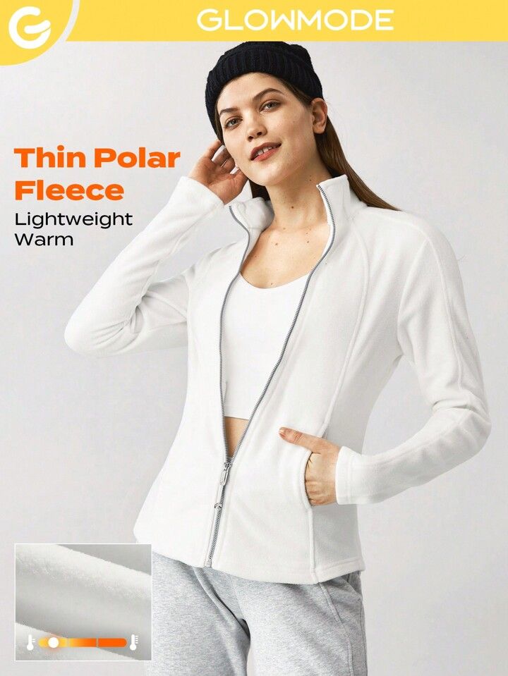 GLOWMODE Thin Polar Fleece High-Performance Zip-Up Slimfit Jacket Comfortable Warm | SHEIN