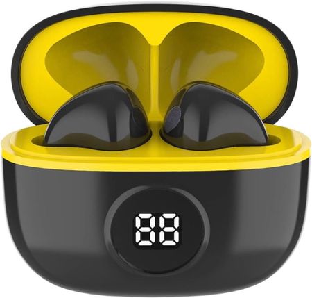 WB Fone de ouvido Bluetooth In-ear Mini IO, Sem fio, Display Digital, Bateria 20h, IPX4, Super Bass, Compacto, Touch sensível ao toque, Conexão automática, Amarelo

#LTKbrasil